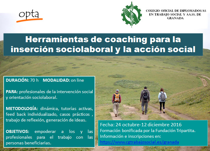Curso Online «HERRAMIENTAS DE COACHING PARA LA INSERCIÓN SOCIOLABORAL Y LA ACCIÓN SOCIAL»