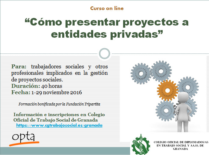 Curso Online «CÓMO PRESENTAR PROYECTOS A CONVOCATORIAS DE ENTIDADES PRIVADAS»