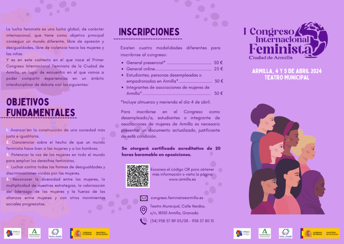 El Colegio ofrece 6 becas para el I Congreso Internacional Feminista que tendrá lugar en Armilla (Granada)