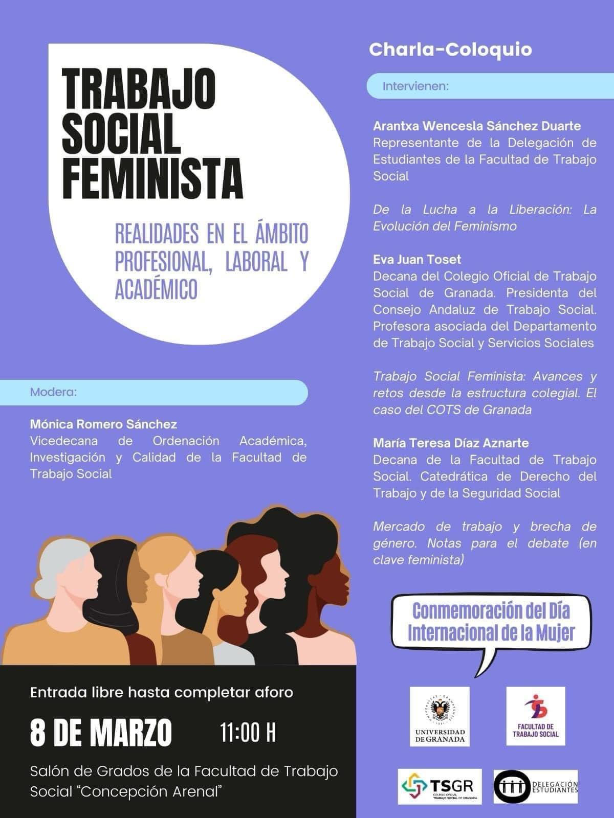 CHARLA-COLOQUIO. Trabajo Social Feminista. Realidades en el ámbito profesional, laboral y académico