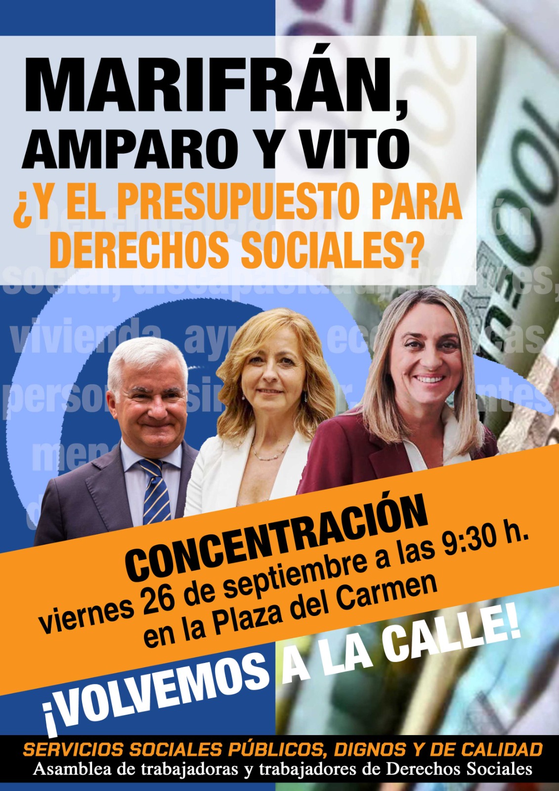 La Asamblea de Derechos Sociales retoma las movilizaciones en la Plaza del Carmen