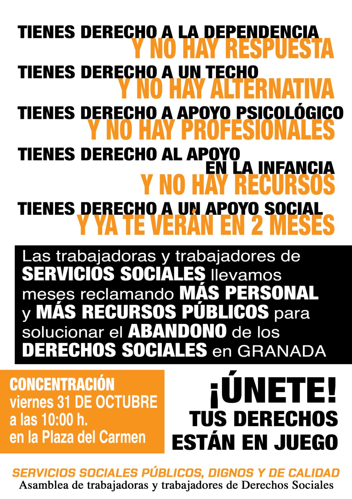 Granada vuelve a exigir derechos sociales dignos y recursos suficientes