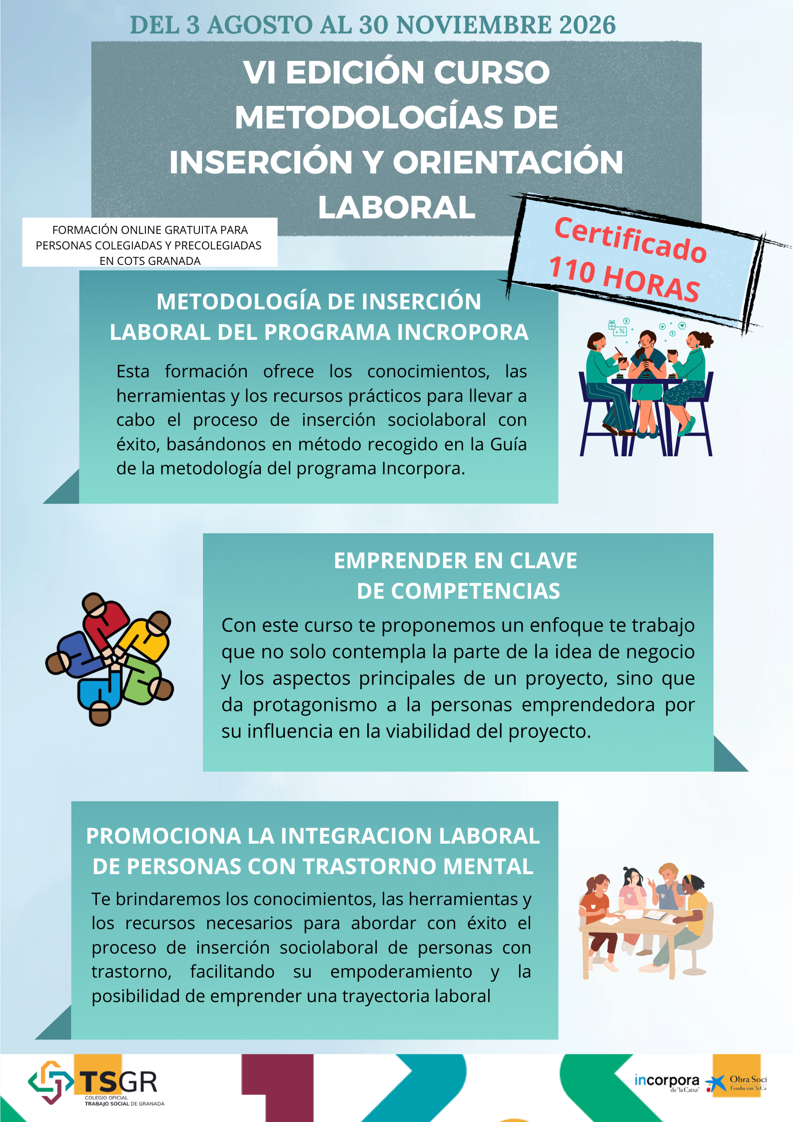 VI Ed. CURSO METODOLOGÍAS DE INSERCIÓN Y ORIENTACIÓN LABORAL (online)