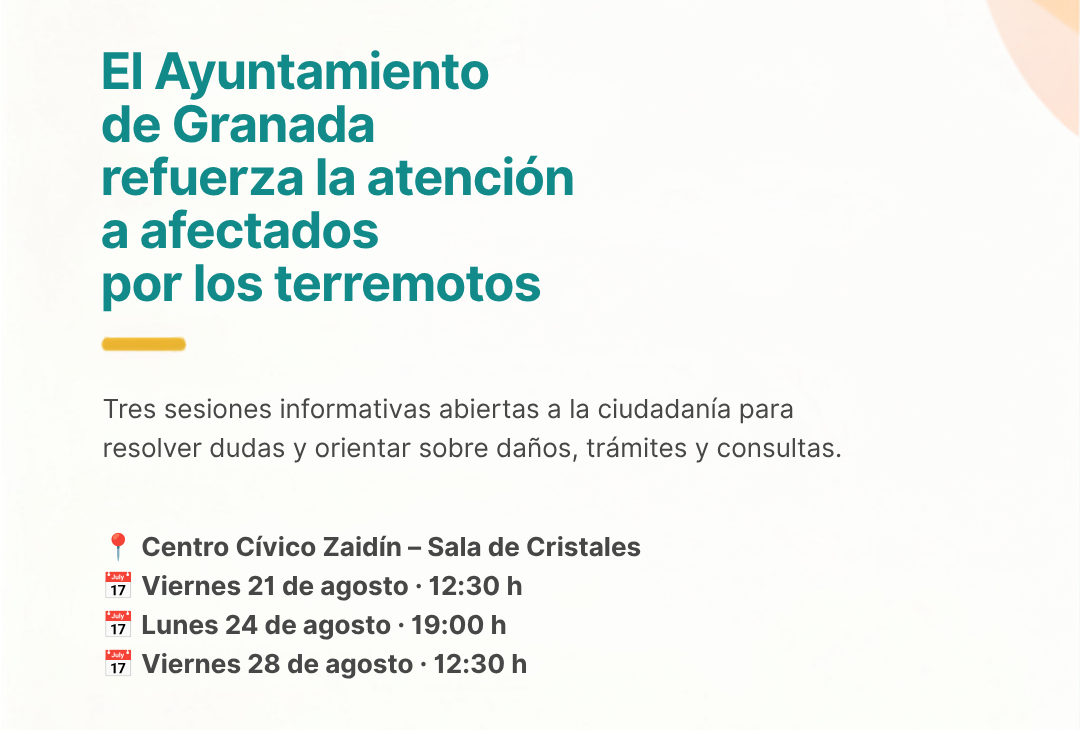 El Ayuntamiento de Granada refuerza la atención a los ciudadanos por la actividad sísmica de los últimos días